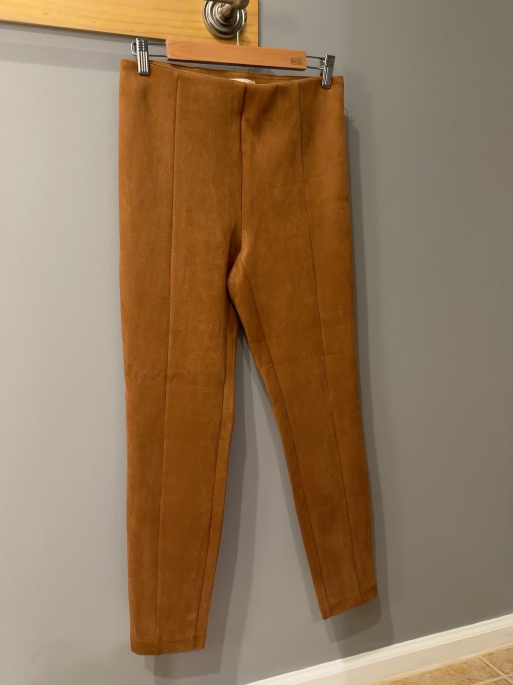LOFT Faux Suede Leggings, Cognac Brown,  Medium